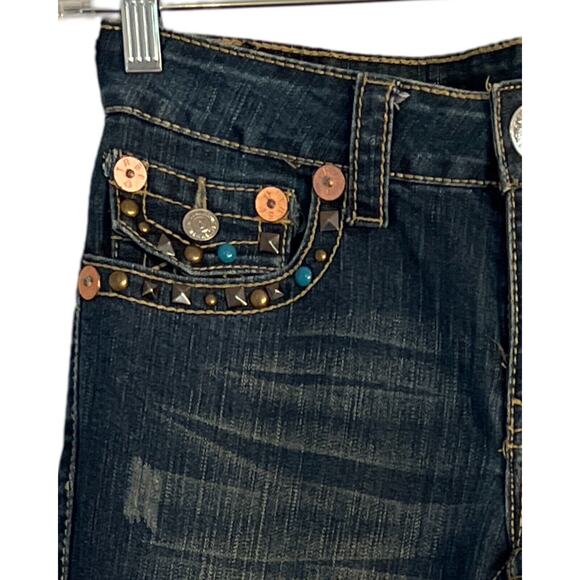 True Religion Billy Jeans Womens Size 28 Blue Straight Leg Low Rise Designer - Picture 5 of 12